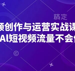 AI短视频创作与运营实战课程 掌握流量布局全流程运营技巧-雨叶虚拟资源网