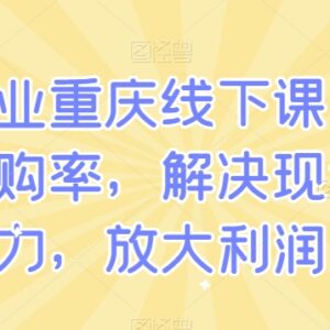私域商业重庆线下课 助力提升复购率解决现金流压力放大利润-雨叶虚拟资源网