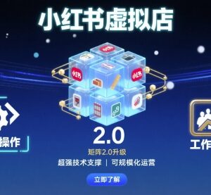 小红书虚拟店矩阵2.0实操教程 适配平台新规可工作室规模化放大-雨叶虚拟资源网