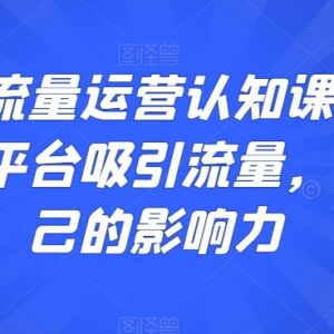短视频流量运营认知课 掌握平台获流技巧提升个人影响力-雨叶虚拟资源网