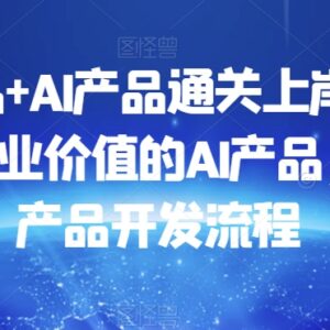 数据产品与AI产品经理进阶教程 掌握可落地商业价值AI产品开发全流程-雨叶虚拟资源网