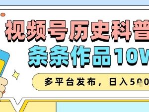 2025视频号历史科普赛道运营攻略 AI创作多平台分发提收益-雨叶虚拟资源网