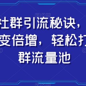 社群引流实操技巧合集 掌握裂变方法轻松打造高价值流量池-雨叶虚拟资源网