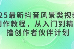 2025最新抖音风景类短视频手机制作教程 零基础适配创作者伙伴计划-雨叶虚拟资源网