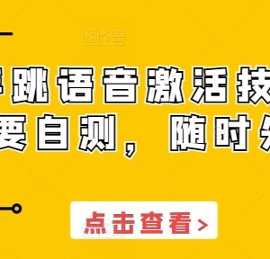 2024快手跳语音激活技术分享 需自行测试随时可能失效-雨叶虚拟资源网
