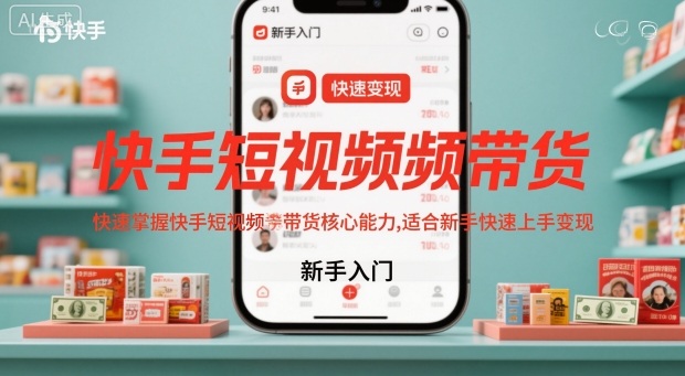 快手短视频带货新手入门教程 全流程掌握核心能力快速上手变现