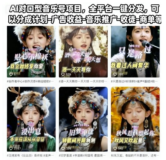 AI对口型音乐号玩法详解 全平台分发多渠道变现路径拆解