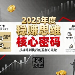 2025稳赚思维老板创业营 拆解新商业环境下企业持续盈利核心密码-雨叶虚拟资源网