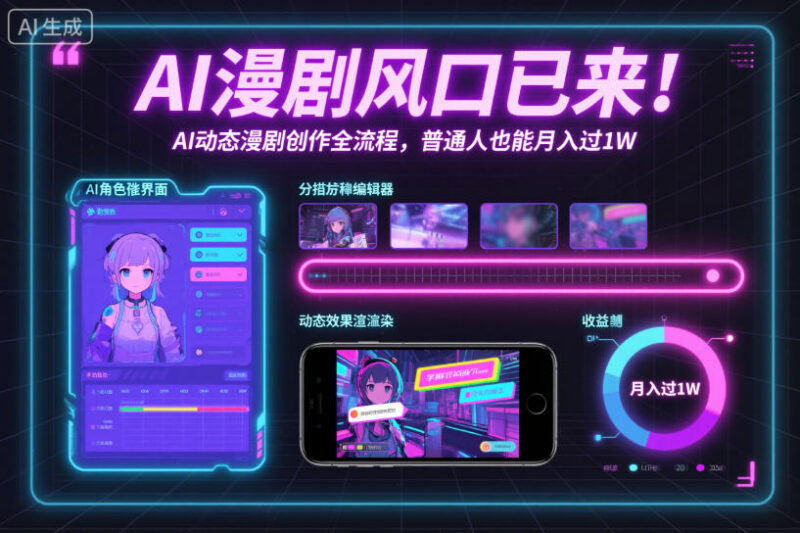 AI动态漫剧创作全流程教学 普通人可落地的副业增收方法