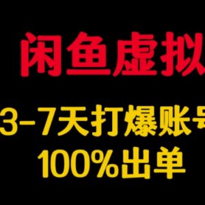闲鱼虚拟商品运营实操教程 新手3-7天起号稳定出单方法-雨叶虚拟资源网
