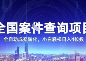 全国案件查询副业项目详解 低门槛高转化新手易上手-雨叶虚拟资源网