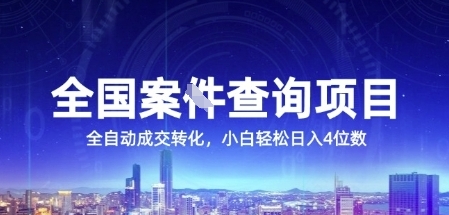 全国案件查询副业项目详解 低门槛高转化新手易上手