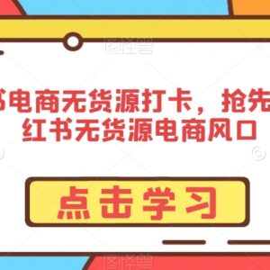 小红书无货源电商运营实操课 从入驻选品到爆单全流程教学-雨叶虚拟资源网
