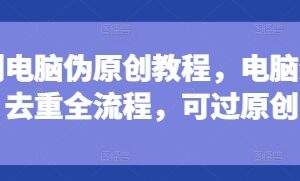 剪映电脑端短剧伪原创深度去重教程 全流程操作可过原创审核-雨叶虚拟资源网