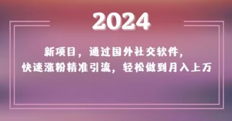 2024海外社媒涨粉引流项目 实操变现月入过万玩法解析