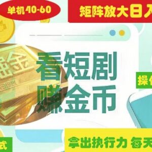 短剧广告掘金高阶玩法 矩阵操作单日2-4小时获300-500元收益-雨叶虚拟资源网