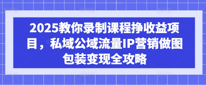 2025录课挣收益全攻略 IP打造及公私域流量变现实操教程