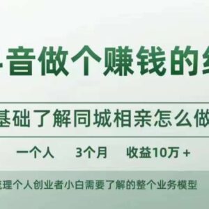 0基础做抖音同城红娘实操教程 单人3个月收益10万+全流程解析-雨叶虚拟资源网