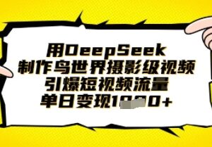 如何用DeepSeek制作鸟世界摄影级视频 短视频涨粉变现实操教程-雨叶虚拟资源网