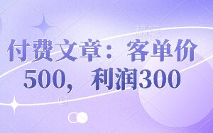 产品优化升级实操经验分享 客单价500利润300项目思路拆解-雨叶虚拟资源网