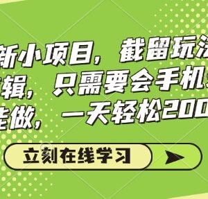 无需剪辑的看剧拉新截留玩法 手机录屏即可操作的低门槛赚钱项目-雨叶虚拟资源网