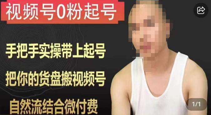 天诺老吴视频号0粉起号实操课程 自然流搭配微付费带货玩法教学