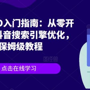 从零开始学抖音SEO保姆级教程 关键词挖掘到排名提升全指南-雨叶虚拟资源网