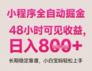 微信小程序自动打金副业教程 无门槛易上手收益长期稳定-雨叶虚拟资源网