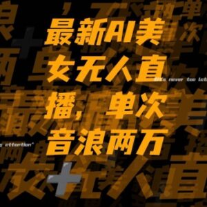 抖音AI美女无人直播项目揭秘 高流量单场可获2万+音浪收益-雨叶虚拟资源网