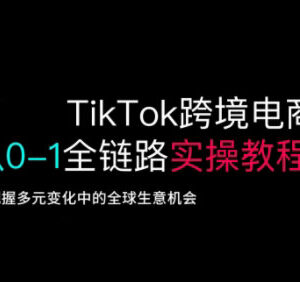 TikTok跨境电商从0到1全链路实操教程 开店运营全流程指南-雨叶虚拟资源网