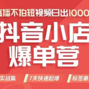 8月抖店商品卡运营班 零基础学习抖音小店全流程运营出单方法-雨叶虚拟资源网