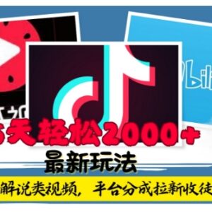 0基础利用工具搬运解说类视频 获取平台分成拉新收益实操教程-雨叶虚拟资源网
