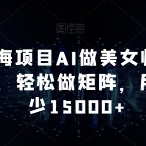 AI生成帅哥美女素材蓝海项目 矩阵运营多渠道变现实操教程-雨叶虚拟资源网