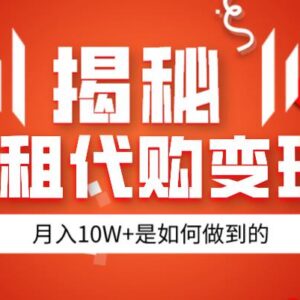以租代购变现模式玩法揭秘 半年赚130万冷门网创项目拆解-雨叶虚拟资源网