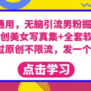 全平台通用男粉引流掘金项目 附原创写真素材及全套运营软件-雨叶虚拟资源网