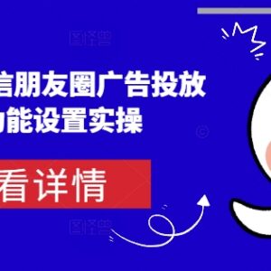 从0到1学习微信朋友圈广告投放 后台功能设置实操教程-雨叶虚拟资源网