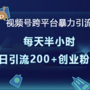 2024视频号跨平台引流精准创业粉教程 每天半小时日引200+-雨叶虚拟资源网