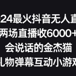 2024抖音热门无人直播玩法 礼物互动小游戏两场变现6000+实操教程-雨叶虚拟资源网