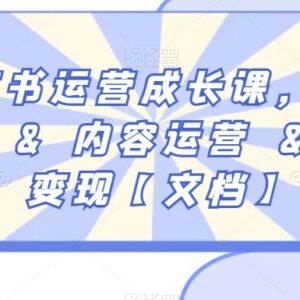 新手小红书系统运营成长课 从写作到涨粉接广变现全指南-雨叶虚拟资源网
