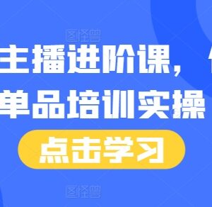 单品主播进阶实操培训课程 46节完整内容附配套话术本-雨叶虚拟资源网