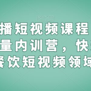 餐饮老板短视频直播内训课程 零基础掌握流量获客实操技巧-雨叶虚拟资源网