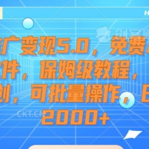 短剧推广变现5.0保姆级教程 附免费AI剪辑批量过原创技巧-雨叶虚拟资源网
