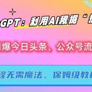 ChatGPT热点内容创作保姆级教程 无需魔法撬动头条公众号流量-雨叶虚拟资源网