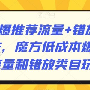 淘系魔方爆推荐流量与错放类目玩法 低成本获流实操教程-雨叶虚拟资源网