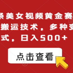 今日头条美女视频赛道1:1搬运技术 多变现路径实操玩法分享-雨叶虚拟资源网