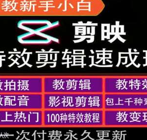 剪映特效剪辑与短视频运营变现教程 新手零基础入门指南-雨叶虚拟资源网