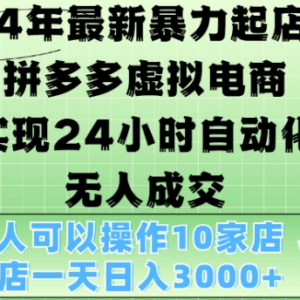 2024拼多多虚拟电商4.0玩法 自动化成交单店月入3000+实操攻略-雨叶虚拟资源网