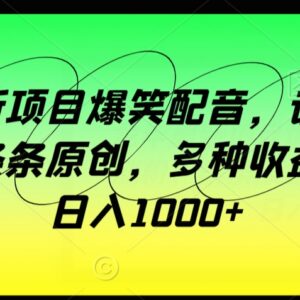 2024龙年方言搞笑配音副业教程 零基础可做多渠道收益涨粉-雨叶虚拟资源网