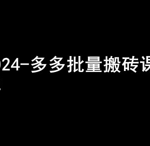 2024拼多多批量搬砖实操课程 规则选品起号运营全流程教学-雨叶虚拟资源网