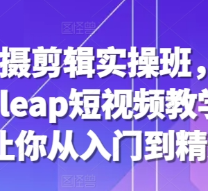7天手机拍摄剪辑实操课 剪映Videoleap短视频教学从入门到精通-雨叶虚拟资源网